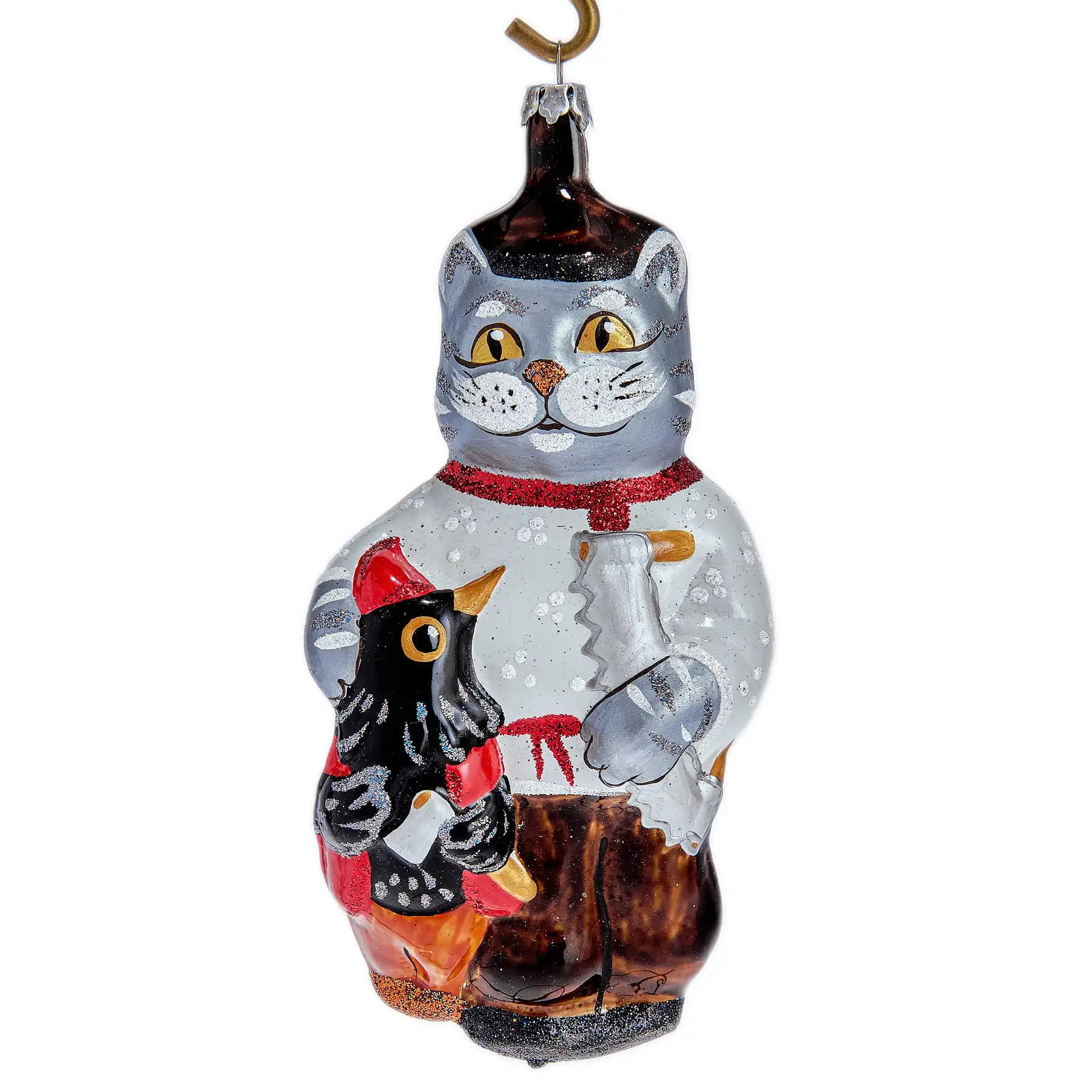 Фигурка формовая "Кот с дроздом"